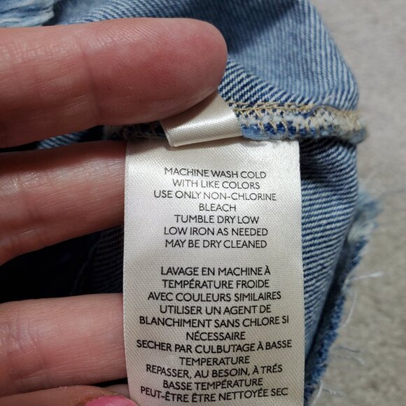 WE THE FREE East Of Eden Denim Mini Skirt Free People Retro Raw Hem Women's 25 - Picture 10 of 14